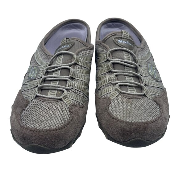 Skechers Cuddy Slip On Sneaker Mule Grey Taupe Size 6 Comfort Memory Foam - Picture 2 of 10